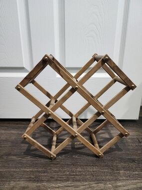 Wooden Folding Wine Rack - Natural Brown